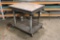 Portable steel die table on wheels, adjustable height - 30