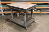 Portable steel die table on wheels, adjustable height - 30