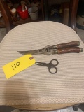 Poultry shears and a poultry punch