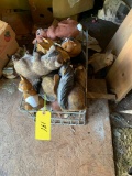 old basket of plastic animals