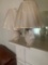 2 small white vintage lamps