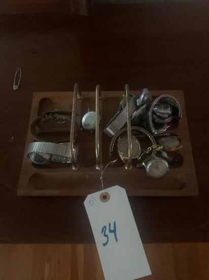 Assorted watches and tray