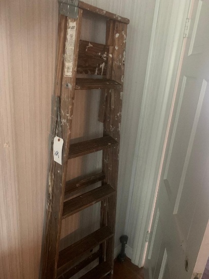 old wooden 6" ladder