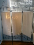 6' metal and cloth dressing screen 57