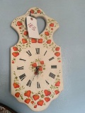 wooden painted strawberry clock