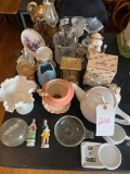 assorted vintage glassware