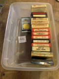 tray of 8 track tapes