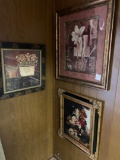 3 framed floral wall art
