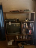 entertainment center, tv, vcrs and movies