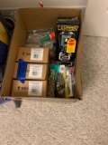BOX OF ARTIFICIAL BAIT, LANTERN AND MISC.