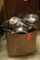 LARGE BOX OF NICE COOKWARE