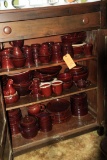 LARGE SET OF DISHES IN CABINET