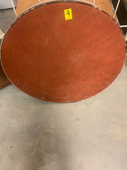 OLD ROUND METAL CARD TABLE