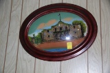 OLD REVERSE PAINTED ALAMO