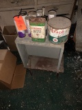 OLD TEXACO CANS & WOODEN STOOLS