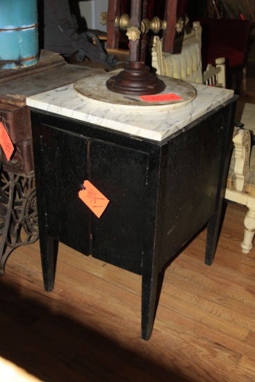 SQUARE MARBLE TOP CABINET