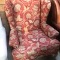 Floral wing back chair