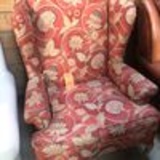 Floral wing back chair