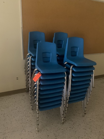 BLUE STACKING CHAIRS
