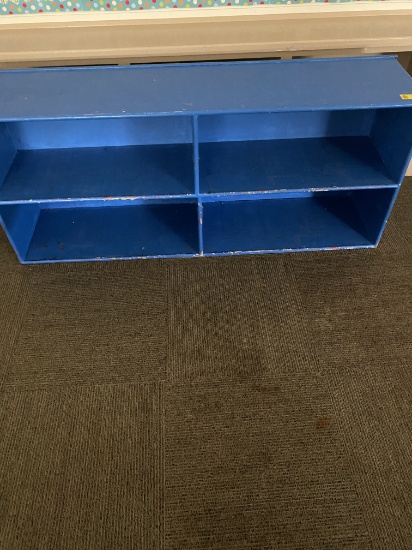 BLUE WOODEN BOOKSHELF/STORAGE