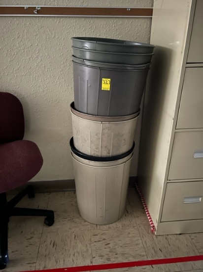 ASST METAL TRASH CANS