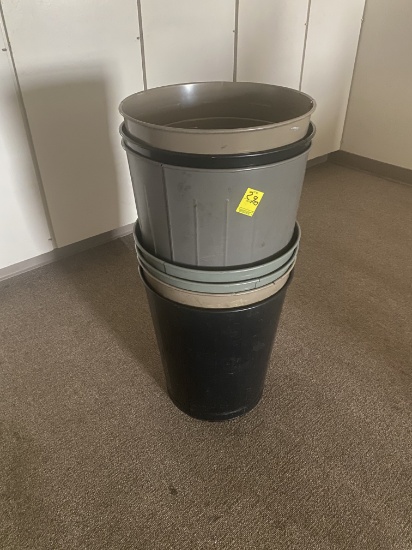 ASST METAL TRASH CANS