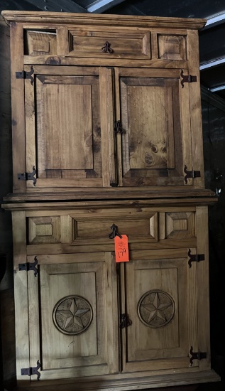 2 MODERN RUSTIC CORNER CABINETS
