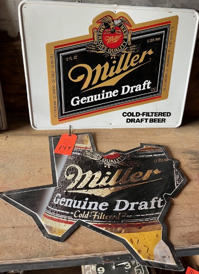 MILLER GENUINE DRAFT TIN SIGNS