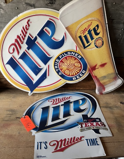 MILLER LITE TIN SIGNS