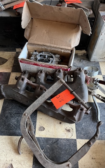 EDELBROCK 1406 CARB, 454 MANIFOLDS, SPRING COMPRESSOR, FILTER