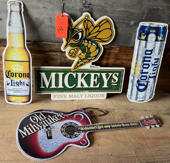 ASST TIN BEER SIGNS