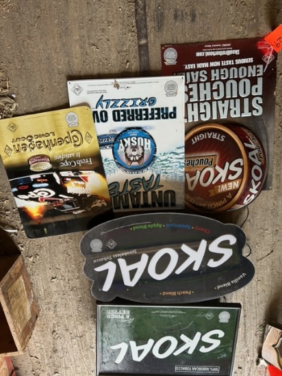 ASST SKOAL LIGHTS, TIN SIGNS, COPENHAGEN TIN