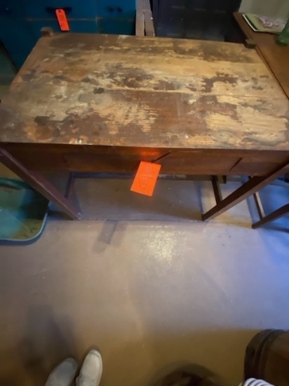 OLD WOODEN TABLE W DRAWER