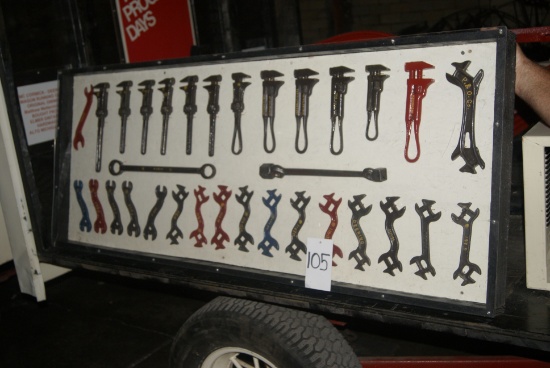 BOARD OF PIPE WRENCHES