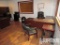 (3) Wood Desks, (4) Chairs, Credenza, Mini-Fridge,