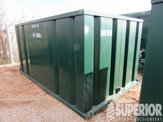 5'6"H x 7'6"W x 11'8"L 88-Bbl Crimped Steel Mud Ta