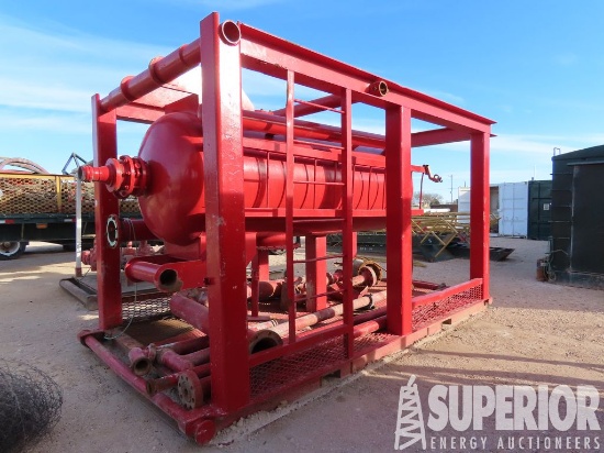 (3-56) 48"Dia x 15'L Mud Gas Separator w/Piping, o