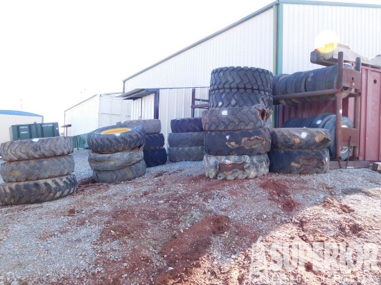 (22) Heavy Equipment Tires (Most w/Wheels), (17) T