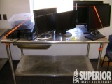 (1-217) Computer Monitors, SS Table, (5) Monitors,