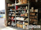 (5-150) (2) Metal Shelves w/ Large Lot of Surplus
