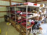 (5-153) Large Tool Rack w/ Large Lot of Surplus Pa