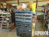 (5-159) (3) Metal Shelves & (2) Bolt Bins w/ Large