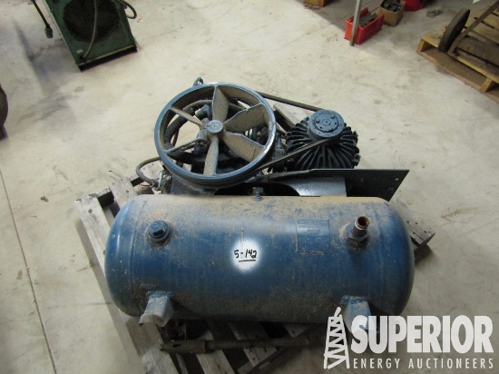 (5-142) TWIN Air Compressor p/b 10HP Elec Motor w/