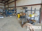 (6-55) Large Lot of Shop Shelving, Various Tools &