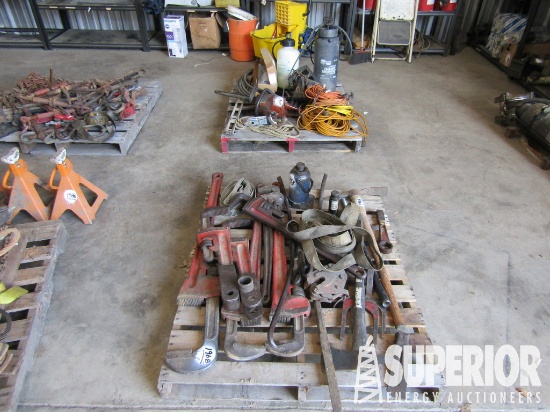 (4) Pallets of Pipe Wrenches, Bottle Jacks, Extens