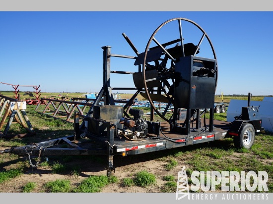 (x) (7-23) Shopbuilt T/A Lay Flat Spooling Trailer
