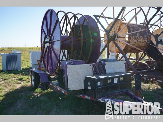 (x) (7-24) Shopbuilt S/A Lay Flat Spooling Trailer