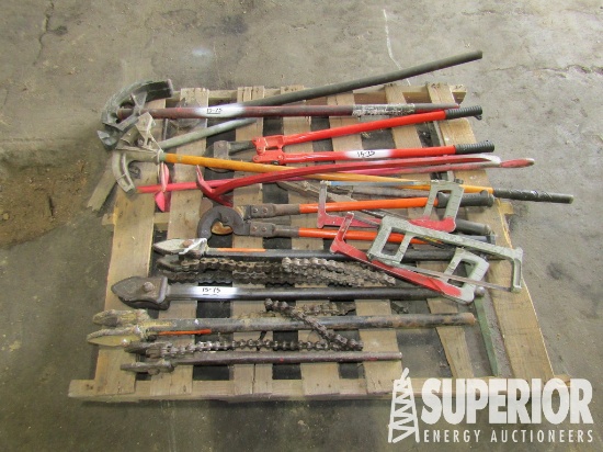 (15-75) Pallet of (4) Various Size Chain Tongs, Bo