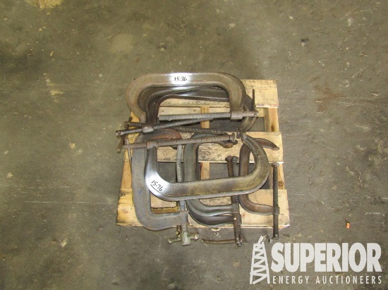 (15-76) Pallet w/ (10) Various Size C Clamps