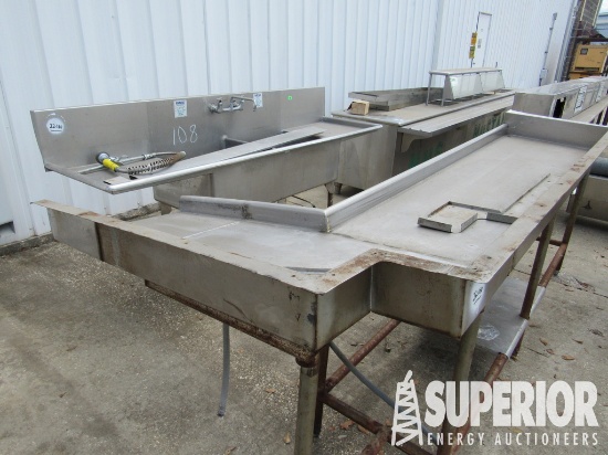 (22-160) Large Lot of Stainless Steel Cafeteria Si